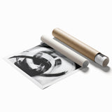 Colorful Abstract Wall Art – Bold Black and White Motion Canvas Print