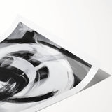 Colorful Abstract Wall Art – Bold Black and White Motion Canvas Print