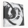 Colorful Abstract Wall Art – Bold Black and White Motion Canvas Print