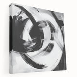 Colorful Abstract Wall Art – Bold Black and White Motion Canvas Print