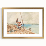 Realism Art Canvas: Maritime Scene with Fishermen Realism Wall Art