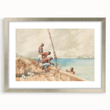 Realism Art Canvas: Maritime Scene with Fishermen Realism Wall Art