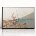 Realism Art Canvas: Maritime Scene with Fishermen Realism Wall Art