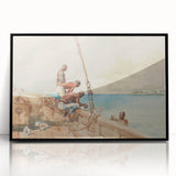 Realism Art Canvas: Maritime Scene with Fishermen Realism Wall Art