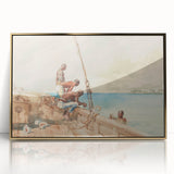 Realism Art Canvas: Maritime Scene with Fishermen Realism Wall Art