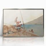 Realism Art Canvas: Maritime Scene with Fishermen Realism Wall Art