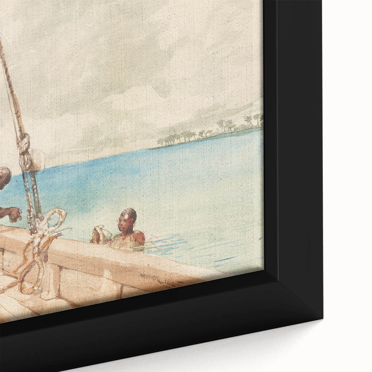Realism Art Canvas: Maritime Scene with Fishermen Realism Wall Art