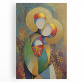 Gold & Blue Abstract Living Room Wall Art - Modern Canvas Wall Art