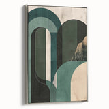 Framed abstract minimalist wall art with silver accents, showcasing a sleek design that enhances modern decor. Ideal for contemporary living spaces, this canvas adds elegance and sophistication.