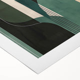 Abstract minimalist wall art on rolled canvas featuring soft pastel colors and geometric shapes, ideal for modern decor. Packaged securely in a sturdy tube for safe delivery.