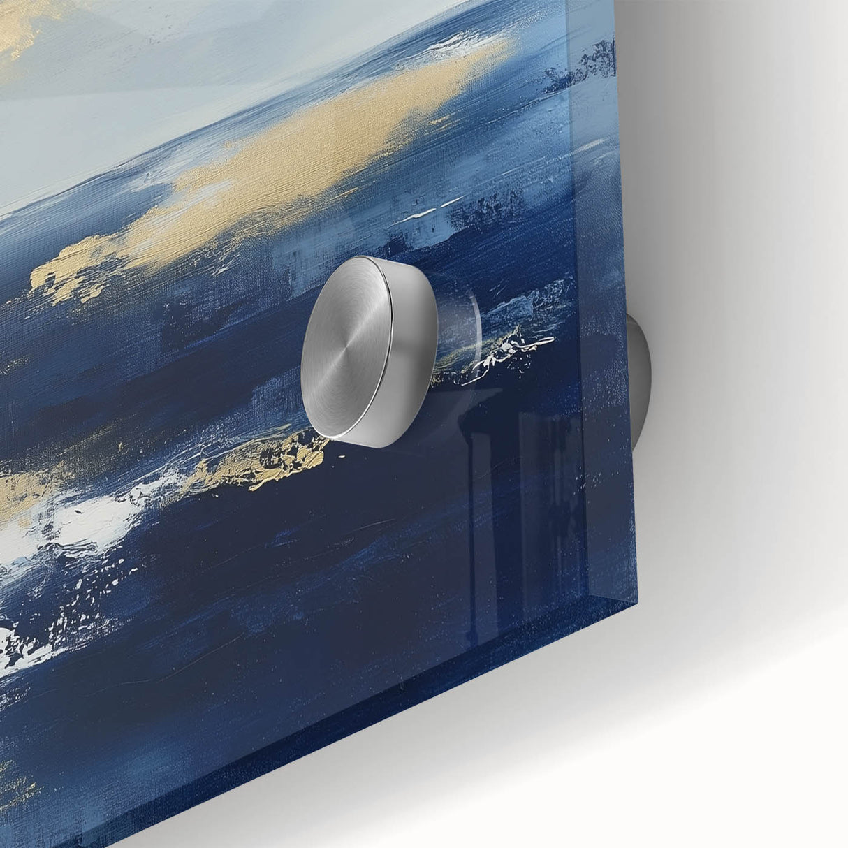 Modern Abstract Wall Art – Contemporary Navy & Gold Canvas Decor