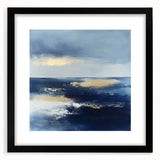 Modern Abstract Wall Art – Contemporary Navy & Gold Canvas Decor