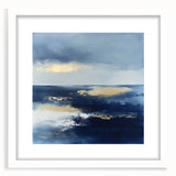 Modern Abstract Wall Art – Contemporary Navy & Gold Canvas Decor