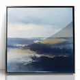 Modern Abstract Wall Art – Contemporary Navy & Gold Canvas Decor