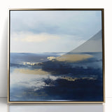 Modern Abstract Wall Art – Contemporary Navy & Gold Canvas Decor