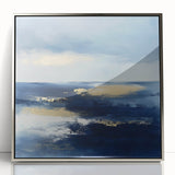 Modern Abstract Wall Art – Contemporary Navy & Gold Canvas Decor