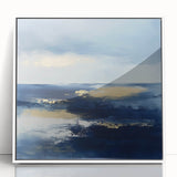 Modern Abstract Wall Art – Contemporary Navy & Gold Canvas Decor