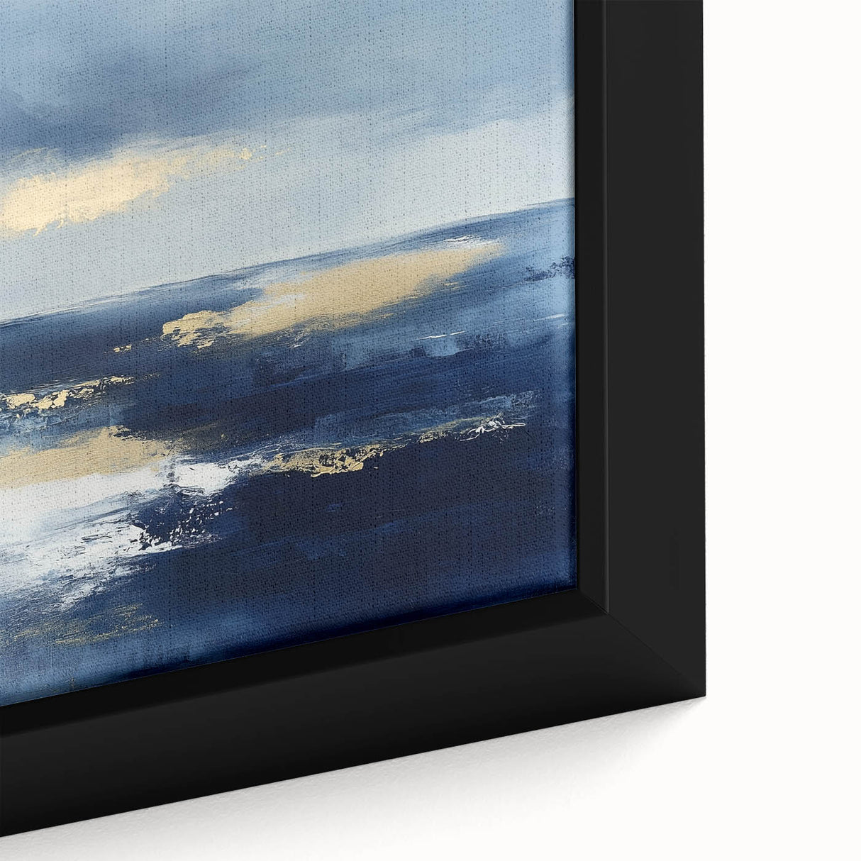 Modern Abstract Wall Art – Contemporary Navy & Gold Canvas Decor
