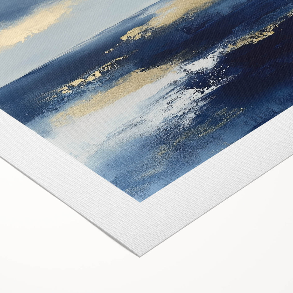 Modern Abstract Wall Art – Contemporary Navy & Gold Canvas Decor
