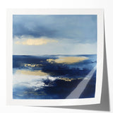 Modern Abstract Wall Art – Contemporary Navy & Gold Canvas Decor