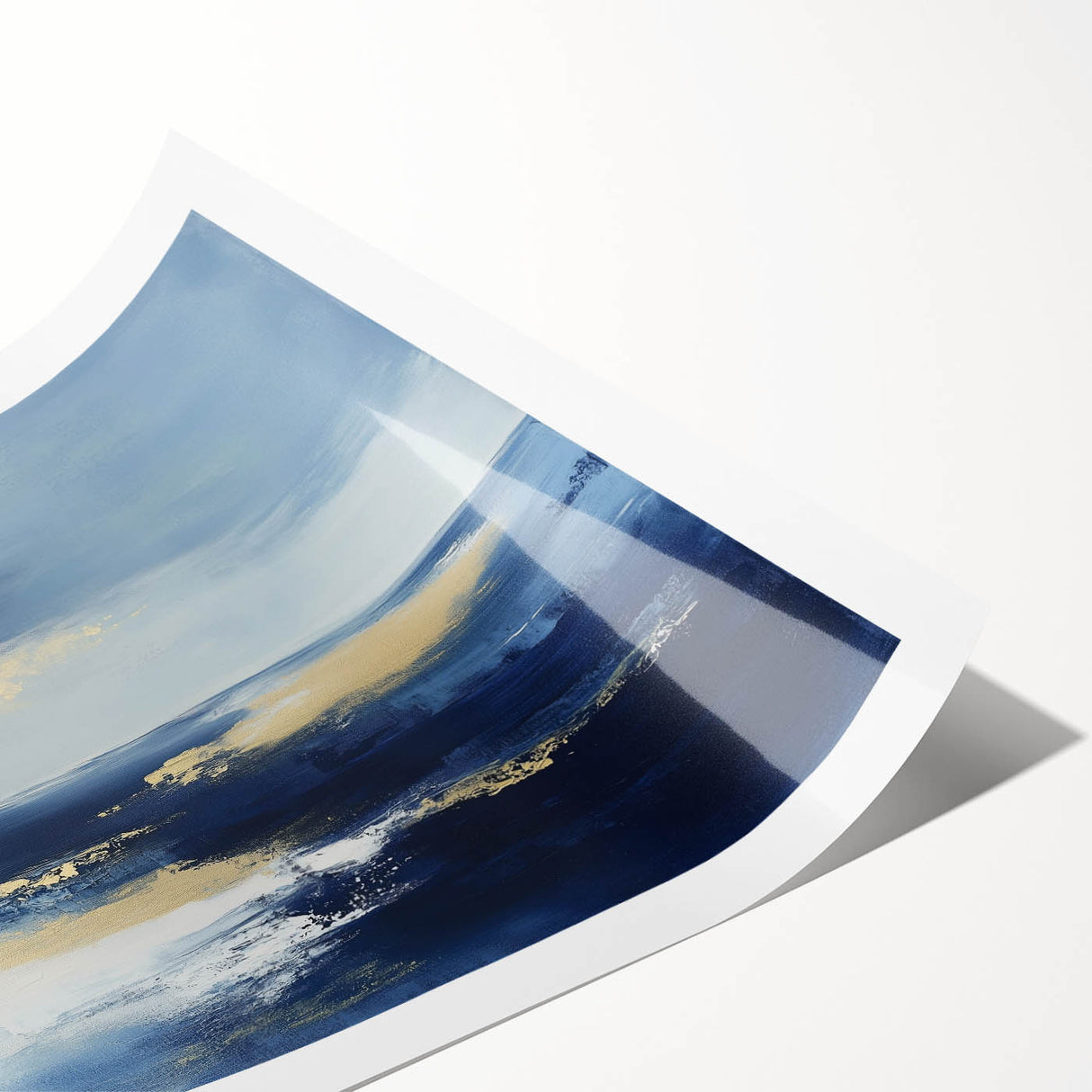 Modern Abstract Wall Art – Contemporary Navy & Gold Canvas Decor