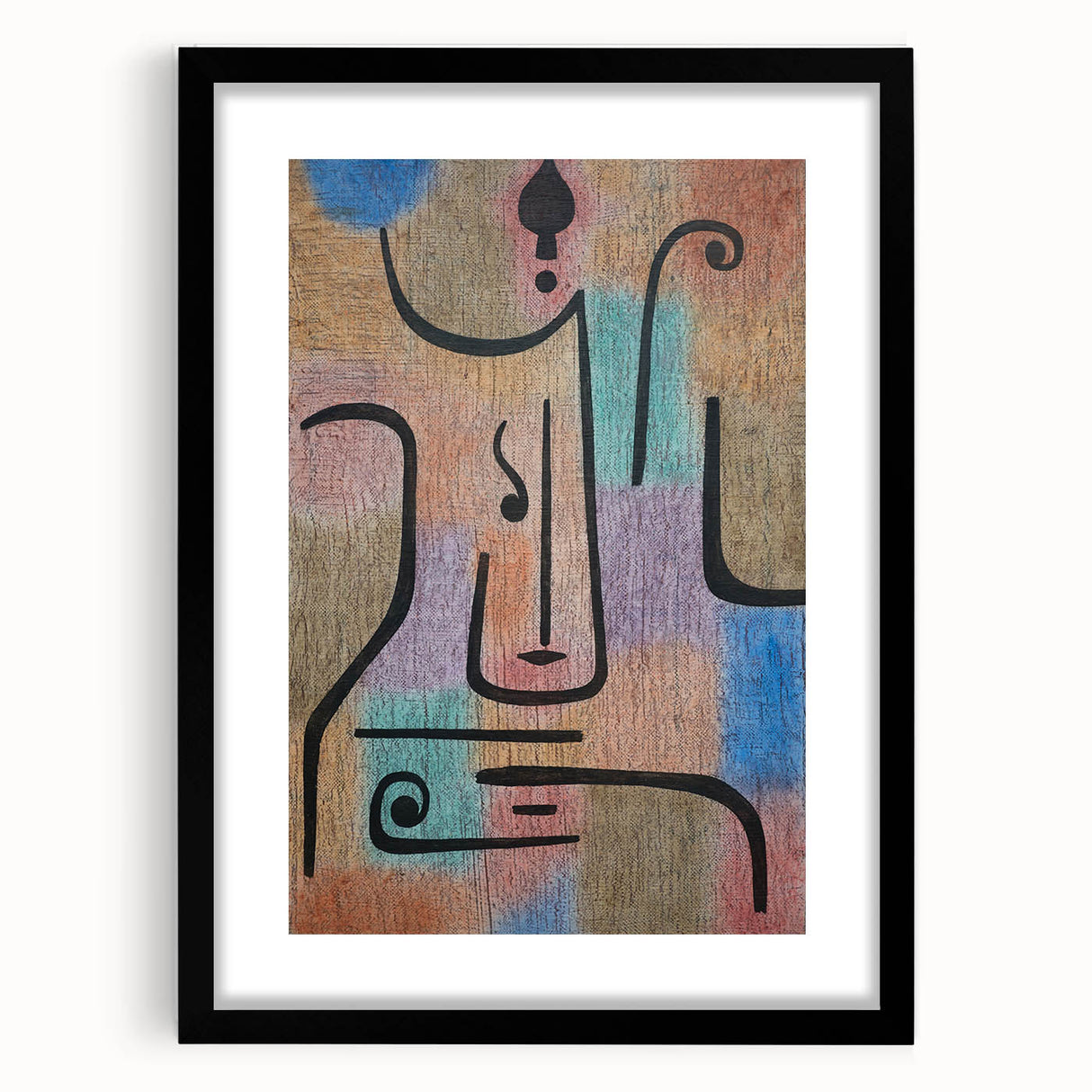 Modern Wall Art: Abstract Face in Earthy Tones – Contemporary Minimalist Decor