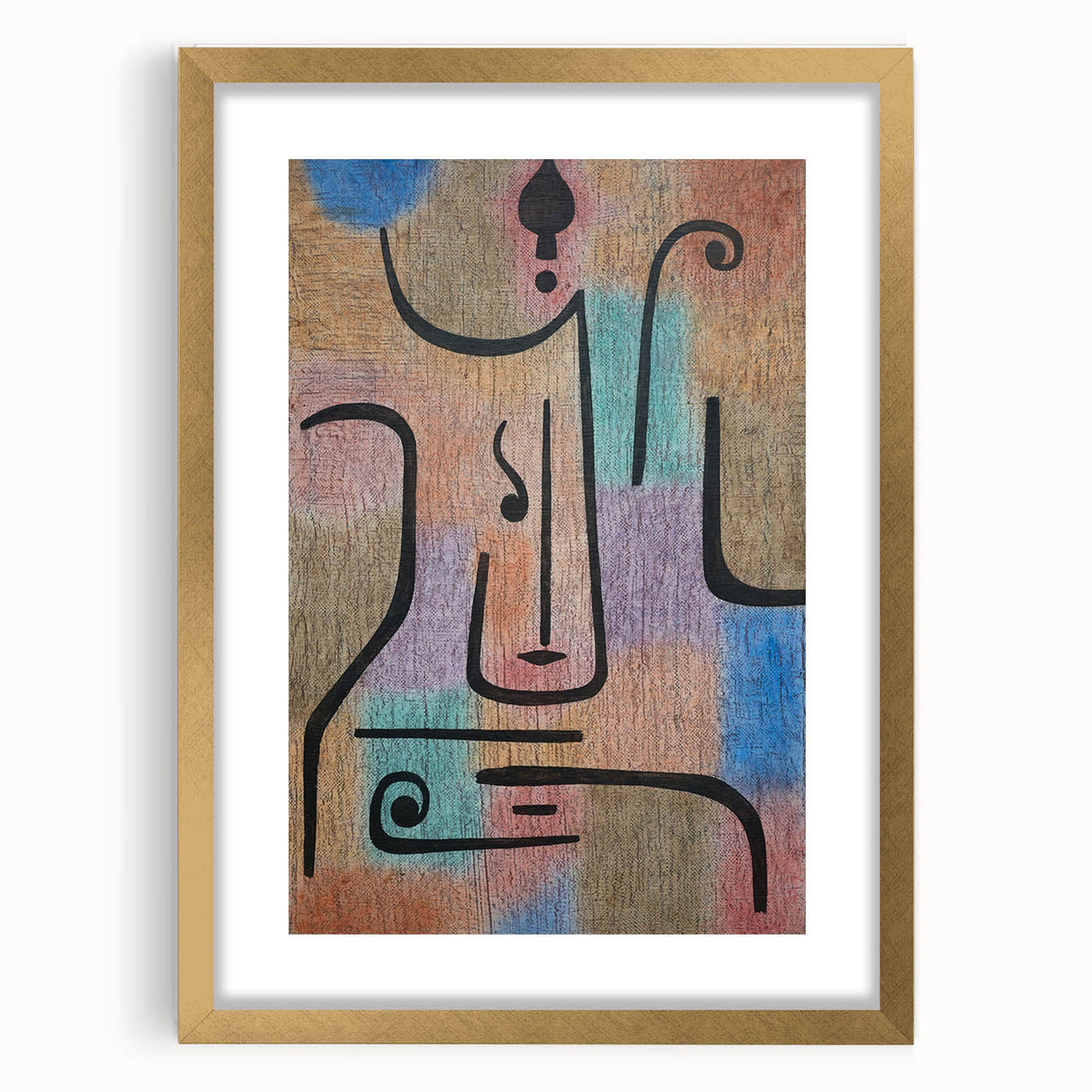 Modern Wall Art: Abstract Face in Earthy Tones – Contemporary Minimalist Decor
