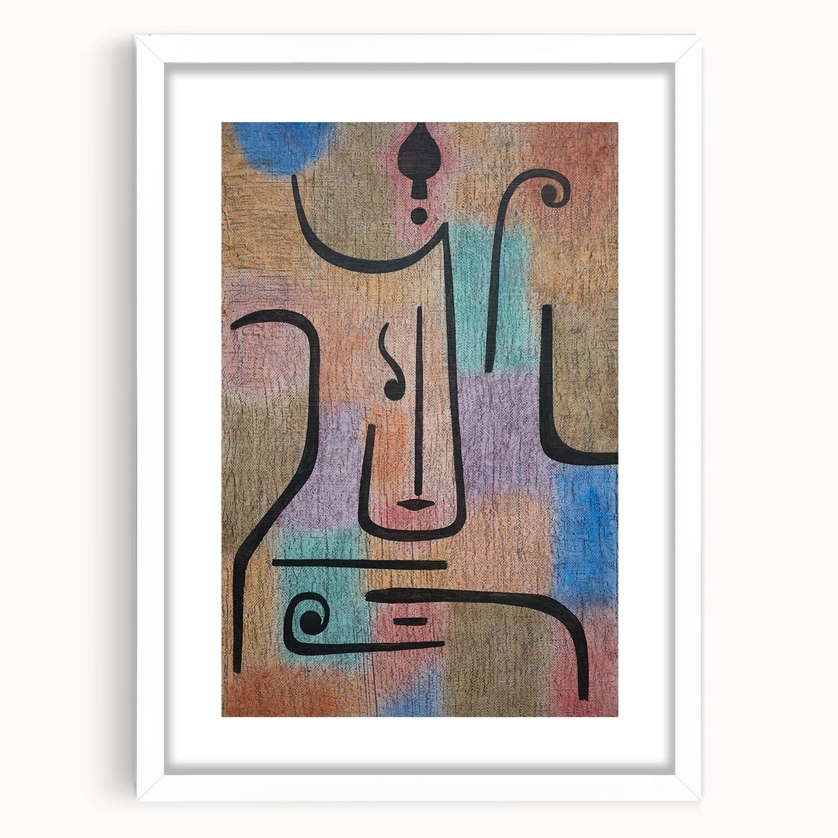 Modern Wall Art: Abstract Face in Earthy Tones – Contemporary Minimalist Decor