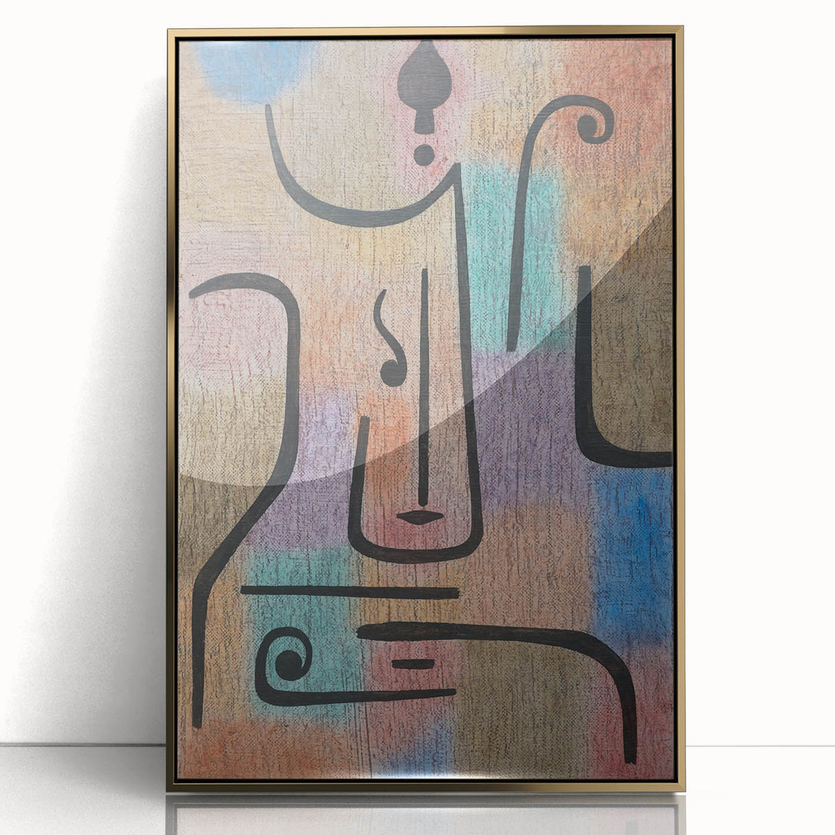 Modern Wall Art: Abstract Face in Earthy Tones – Contemporary Minimalist Decor