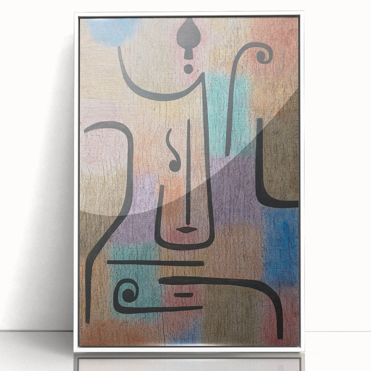 Modern Wall Art: Abstract Face in Earthy Tones – Contemporary Minimalist Decor
