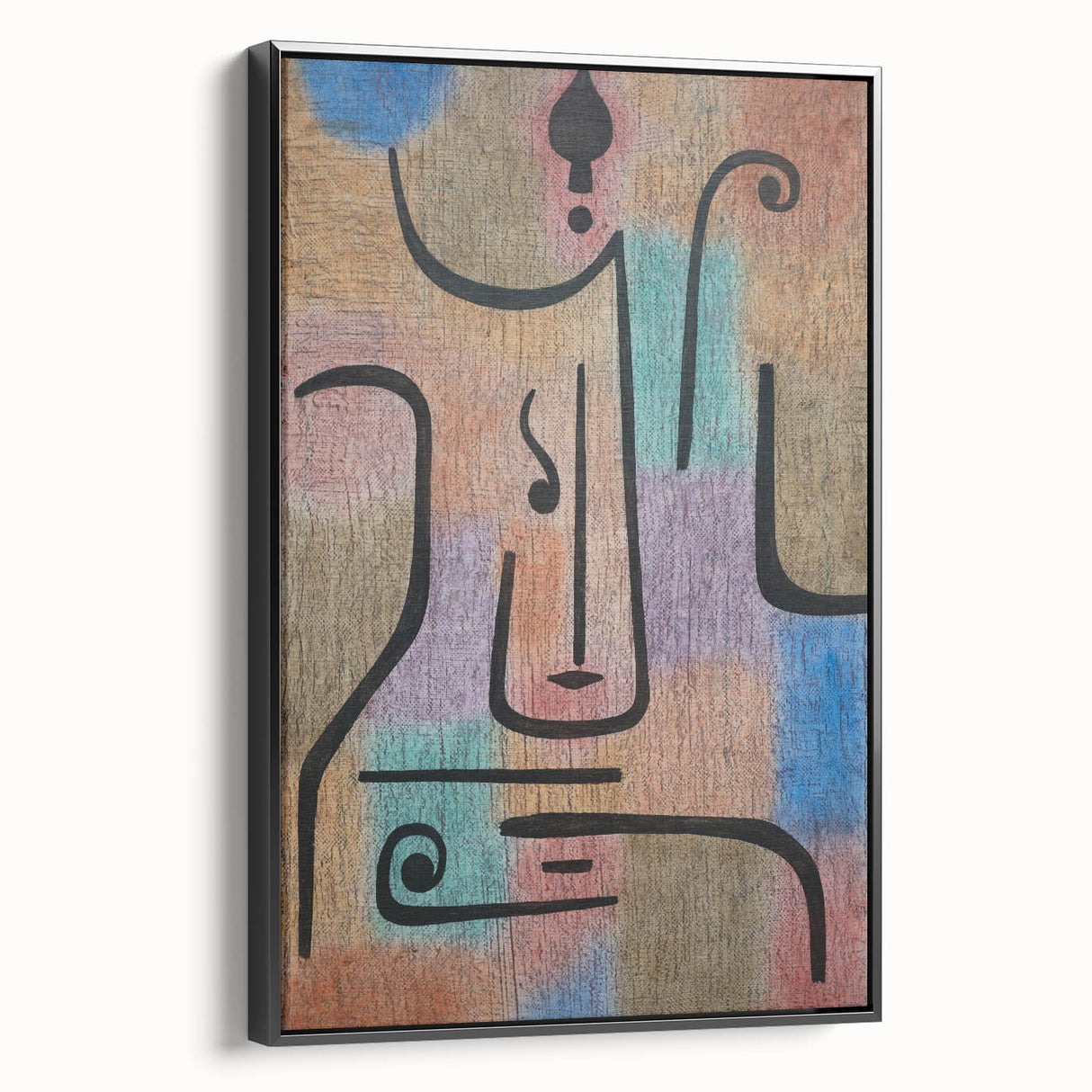 Modern Wall Art: Abstract Face in Earthy Tones – Contemporary Minimalist Decor
