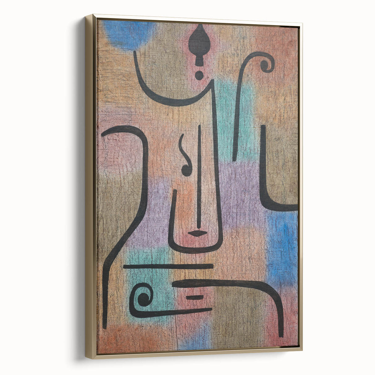 Modern Wall Art: Abstract Face in Earthy Tones – Contemporary Minimalist Decor