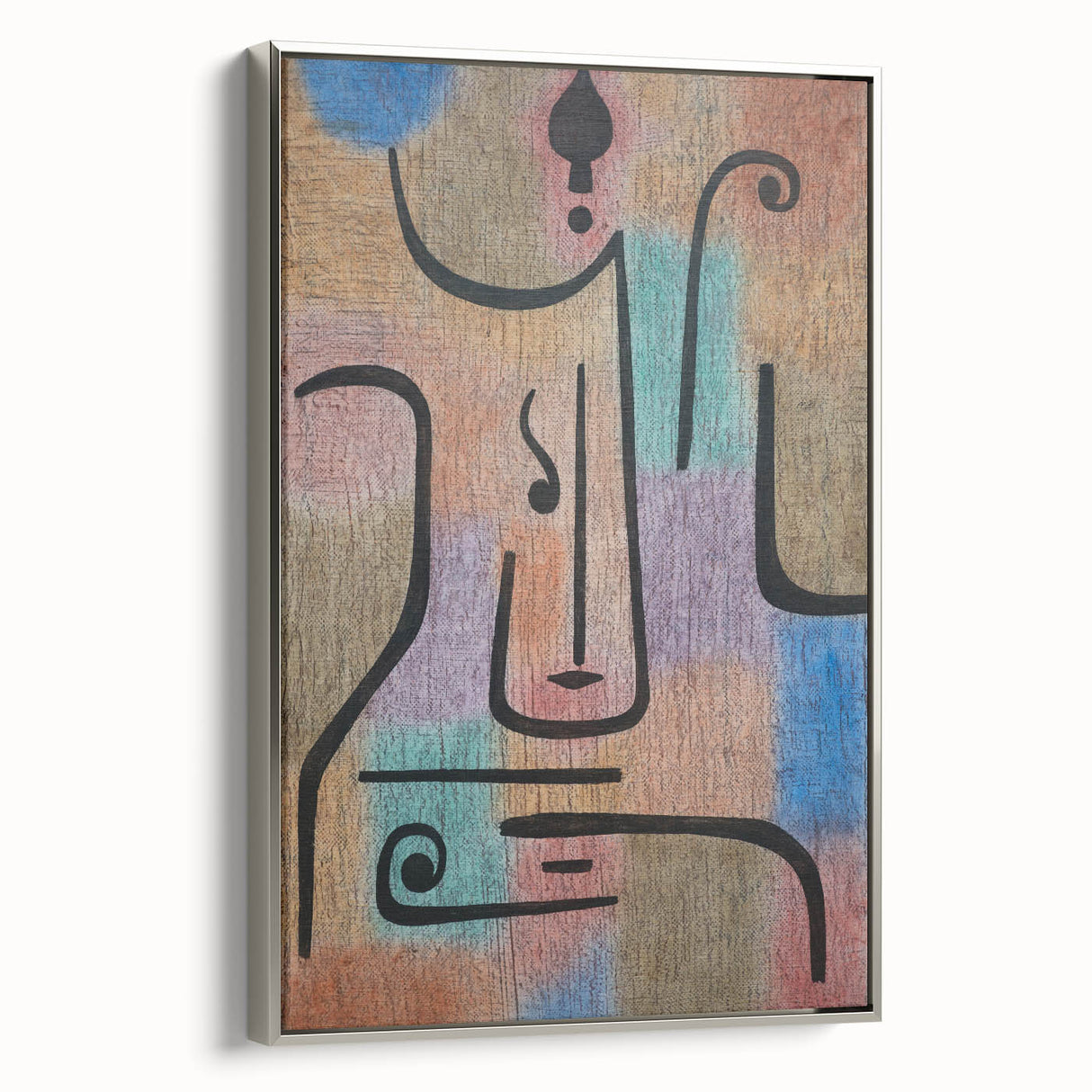 Modern Wall Art: Abstract Face in Earthy Tones – Contemporary Minimalist Decor