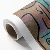 Modern Wall Art: Abstract Face in Earthy Tones – Contemporary Minimalist Decor