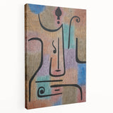 Modern Wall Art: Abstract Face in Earthy Tones – Contemporary Minimalist Decor