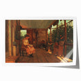 Realism Art Canvas: Girl Shelling Peas on a Porch Realism Wall Art