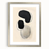 Dining Room Wall Decor – Black and Beige Abstract Canvas Print