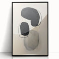 Dining Room Wall Decor – Black and Beige Abstract Canvas Print