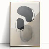 Dining Room Wall Decor – Black and Beige Abstract Canvas Print
