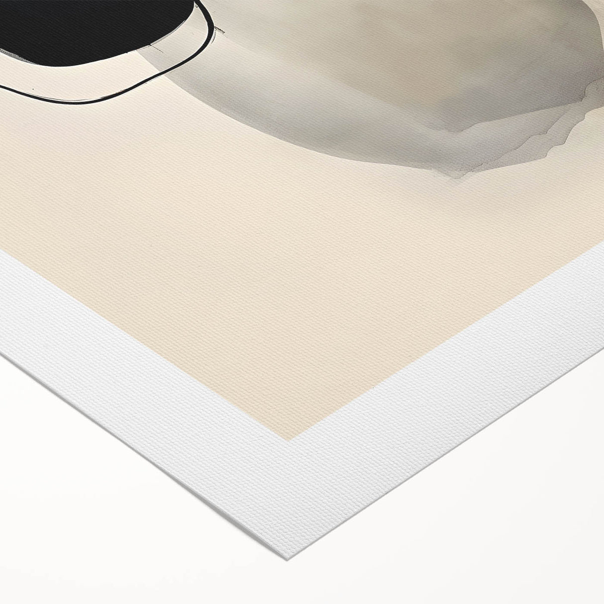 Dining Room Wall Decor – Black and Beige Abstract Canvas Print