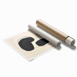 Dining Room Wall Decor – Black and Beige Abstract Canvas Print