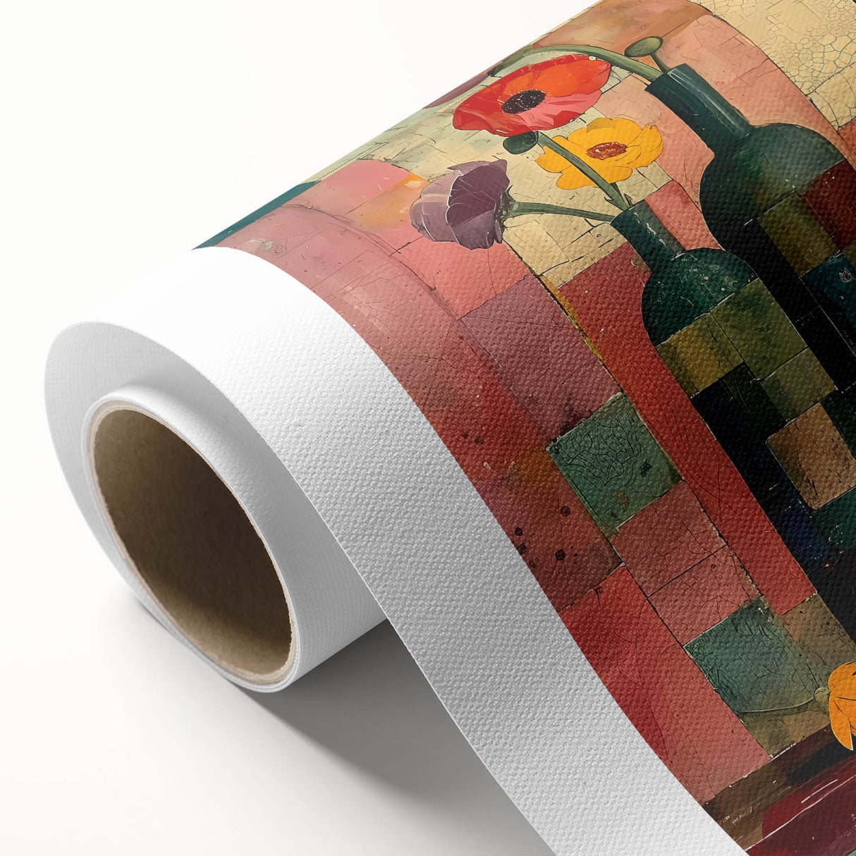Vintage Vase Living Room Wall Art - Modern Abstract Canvas Print