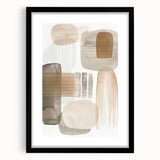 Abstract minimalist wall art framed in black, showcasing a sleek design with a mat, perfect for modern home decor. Ideal for enhancing contemporary interiors.