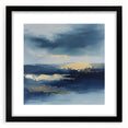 Contemporary Abstract Canvas – Navy & Gold Ocean-Inspired Wall Art