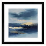 Contemporary Abstract Canvas – Navy & Gold Ocean-Inspired Wall Art