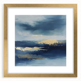 Contemporary Abstract Canvas – Navy & Gold Ocean-Inspired Wall Art