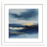 Contemporary Abstract Canvas – Navy & Gold Ocean-Inspired Wall Art