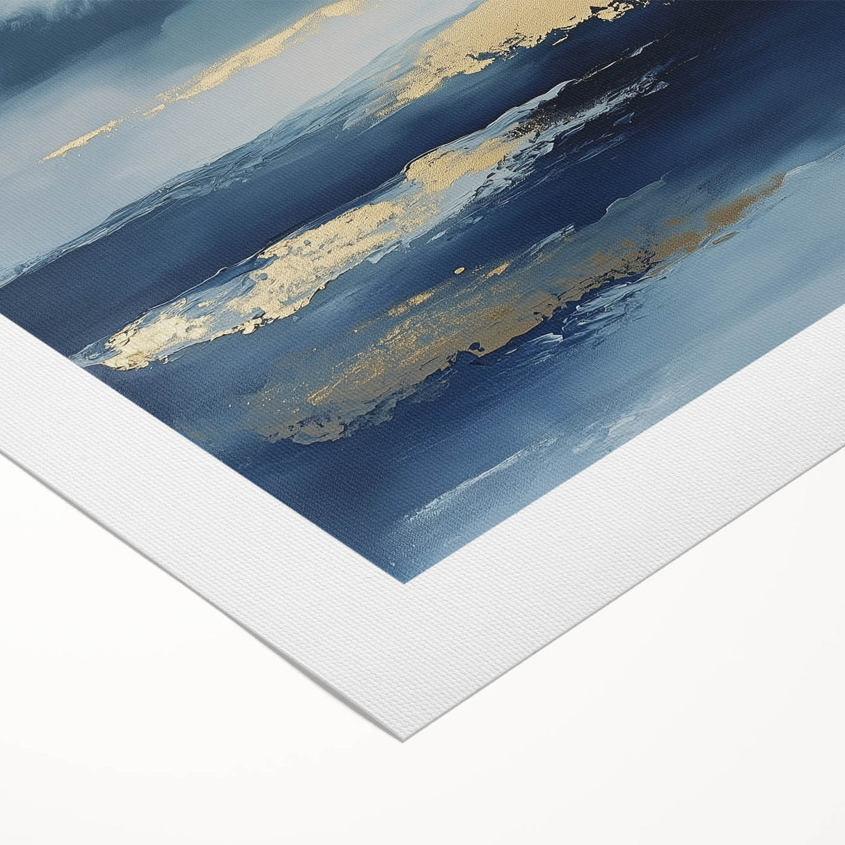 Contemporary Abstract Canvas – Navy & Gold Ocean-Inspired Wall Art