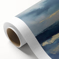 Contemporary Abstract Canvas – Navy & Gold Ocean-Inspired Wall Art