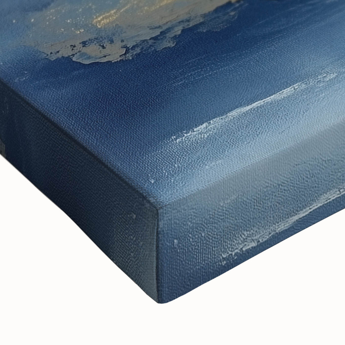 Contemporary Abstract Canvas – Navy & Gold Ocean-Inspired Wall Art